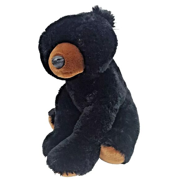 Aurora World Black Bear #50120 Plush Stuffed Animal Soft Toy 12" Tan Feet Snout - Picture 1 of 10